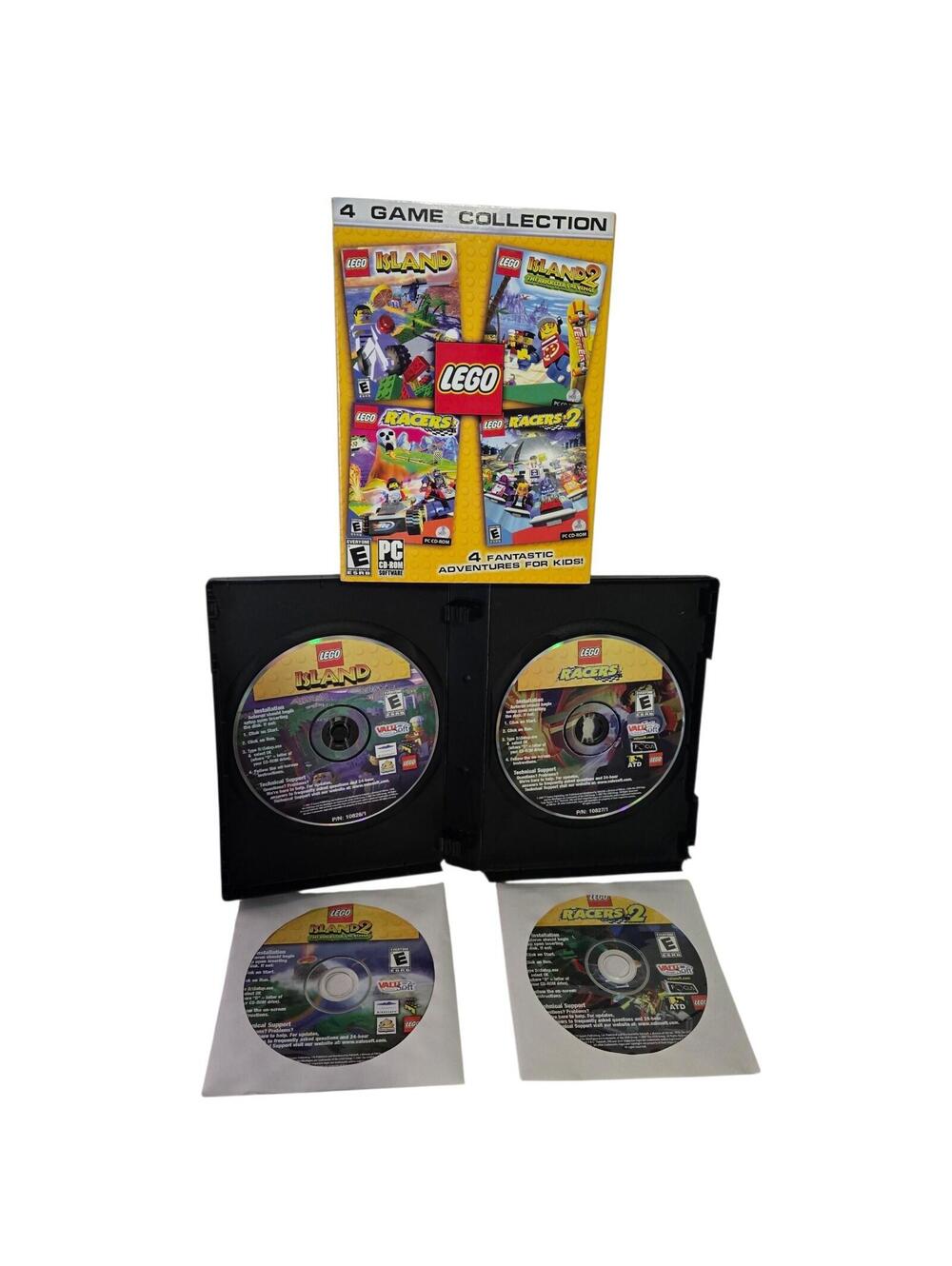 LEGO 4 Game Collection PC CD-ROM – Complete Set, Island 1&2, Racers 1&2, EUC
